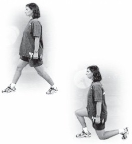 4.- Pesas split de rodillas